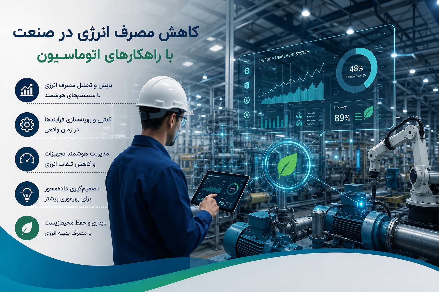 کاهش مصرف انرژی در صنعت با راهکارهای اتوماسیون